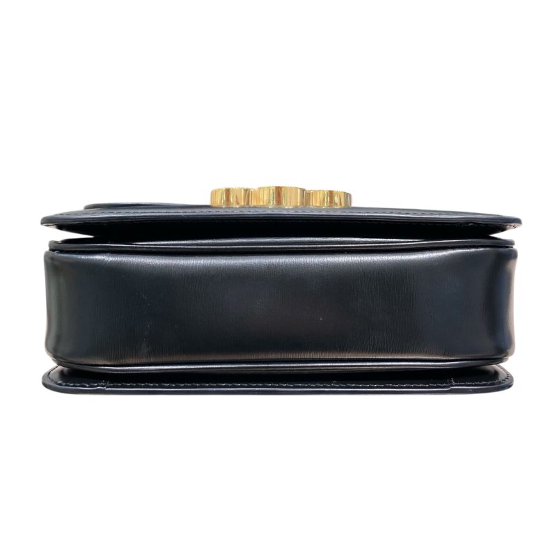 CELINE 賽琳 TEEN TRIOMPHE 凱旋門側背包 皮革 黑色 金釦-5