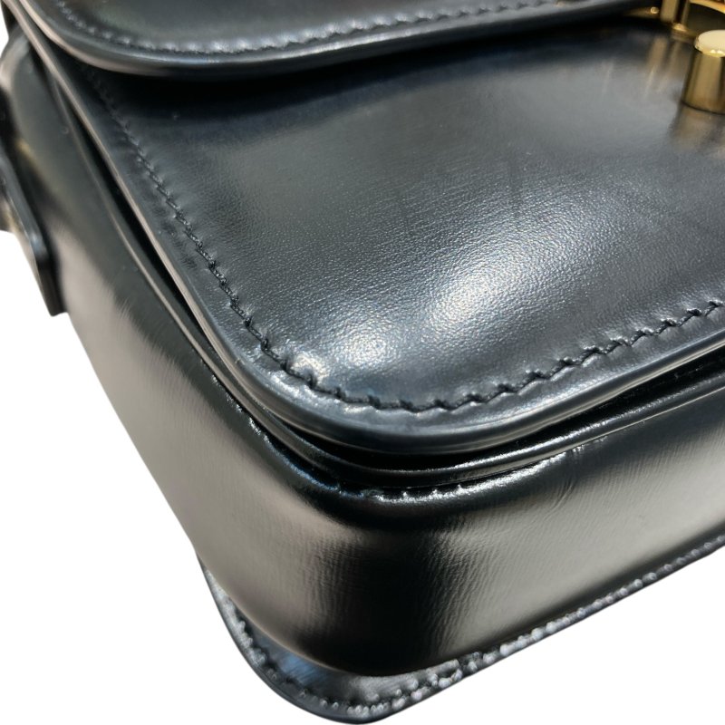 CELINE 賽琳 TEEN TRIOMPHE 凱旋門側背包 皮革 黑色 金釦-7