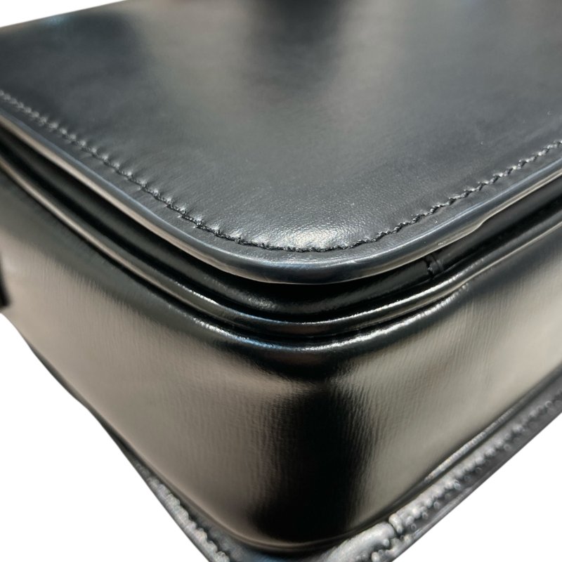 CELINE 賽琳 TEEN TRIOMPHE 凱旋門側背包 皮革 黑色 金釦-9