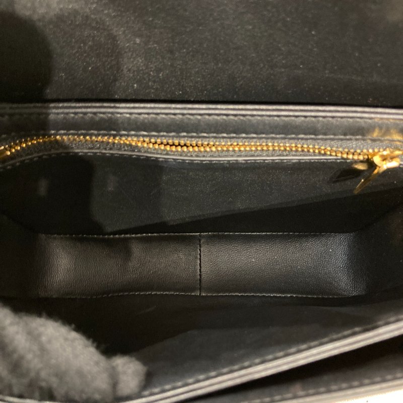 CELINE 賽琳 TEEN TRIOMPHE 凱旋門側背包 皮革 黑色 金釦-12