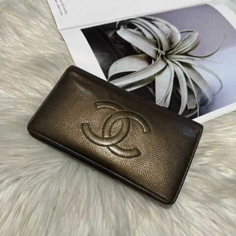 香奈兒 復古金色長夾