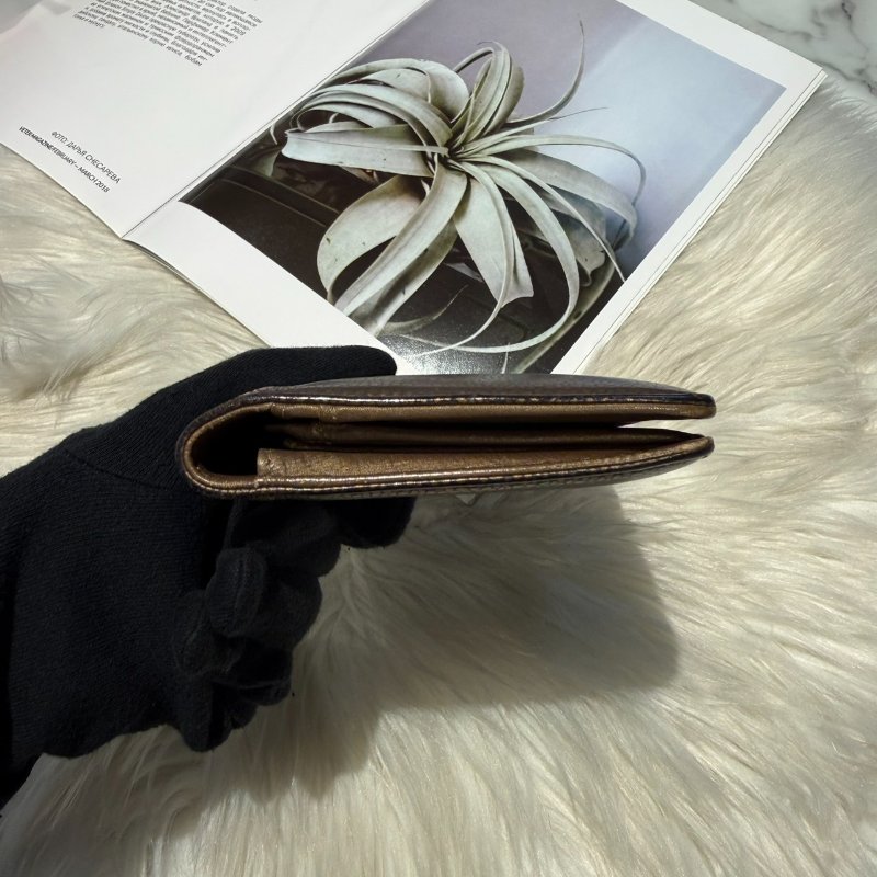 香奈兒 復古金色長夾-4