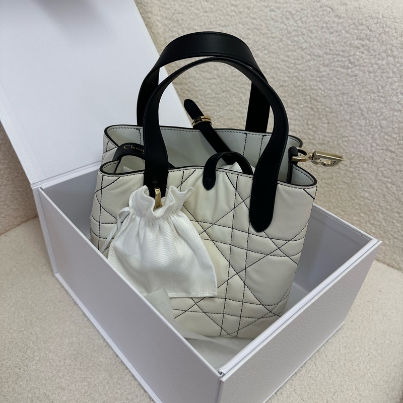 新到📍全新DIOR迪奧 Toujours 三格 超大藤格紋 徽標Logo 牛皮革 單肩/斜挎/手提包-8