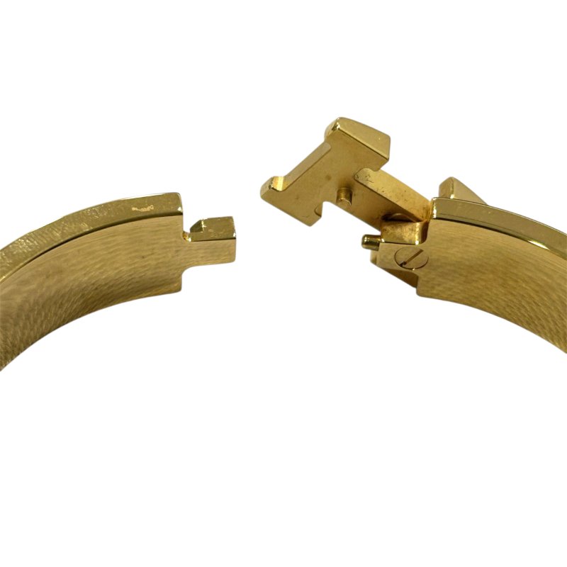 HERMES CLIC H 手環 金色金屬 / 橘色琺瑯-4