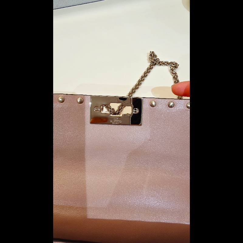 Valentino Garavani 的Rockstud Spike 小型肩背包 [正品粉藕色]-9