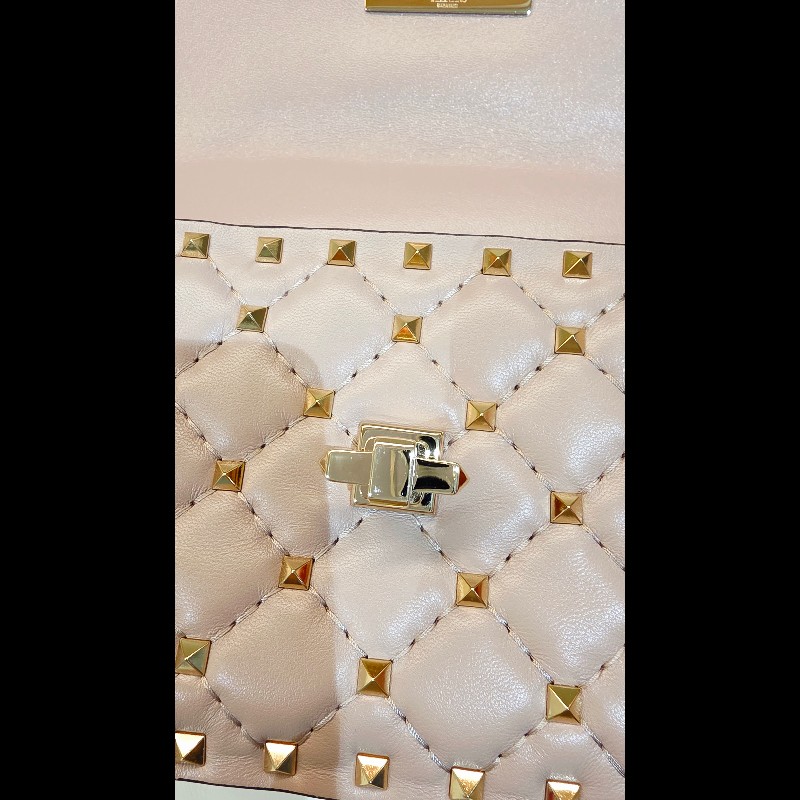 Valentino Garavani 的Rockstud Spike 小型肩背包 [正品粉藕色]-10