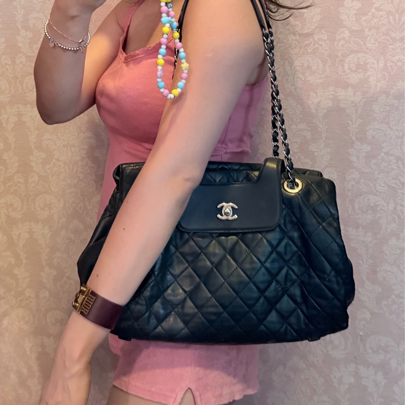 香奈兒經典款鏈條托特包 購物包 手提包 鏈條chanel chain tote bav-6
