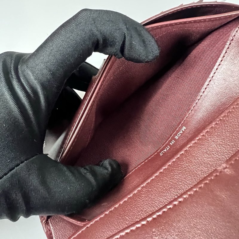 CHANEL CF對開長夾羊皮黑 保卡款16開-10