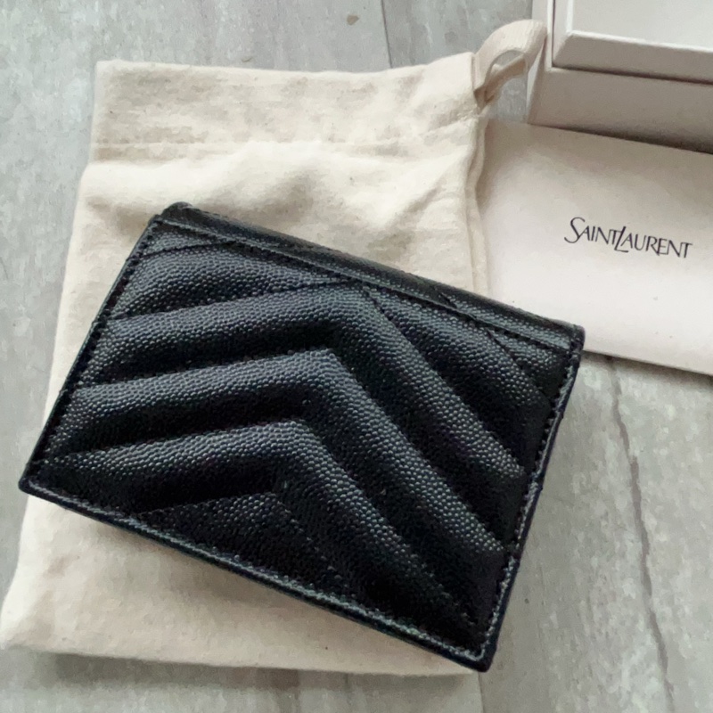 Yves Saint Laurent 全新黑金短夾-6