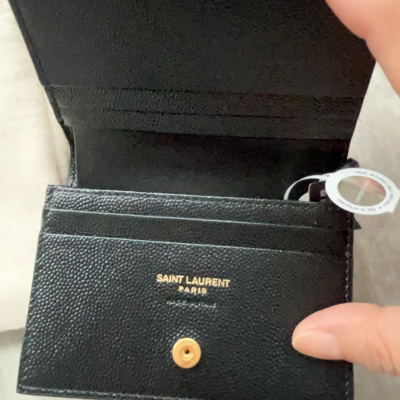 Yves Saint Laurent 全新黑金短夾-12