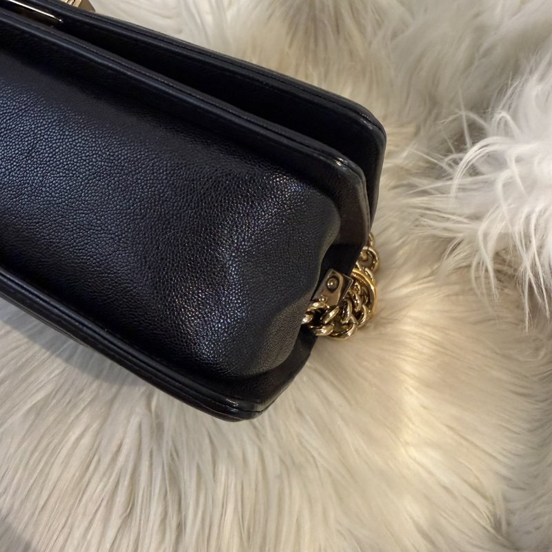 香奈兒 黑金山紋 BOY25-7