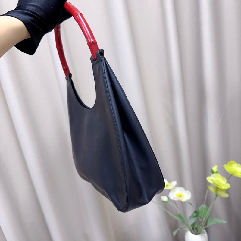 Gucci 中古竹柄包 黑配紅高級感十足-2