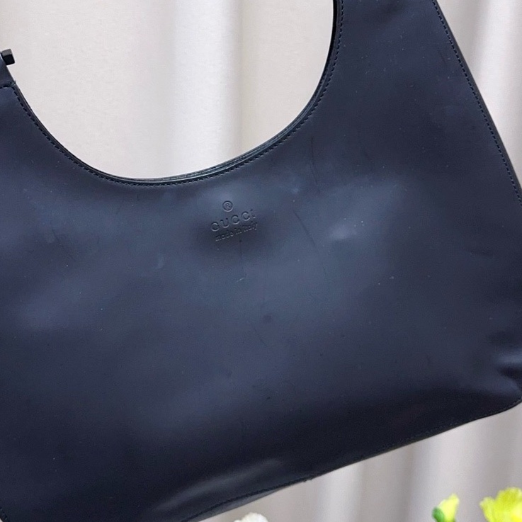 Gucci 中古竹柄包 黑配紅高級感十足-9