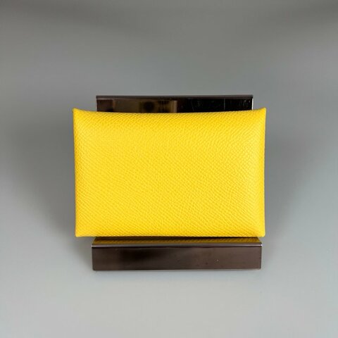 HERMES U刻 黃CALVI卡包