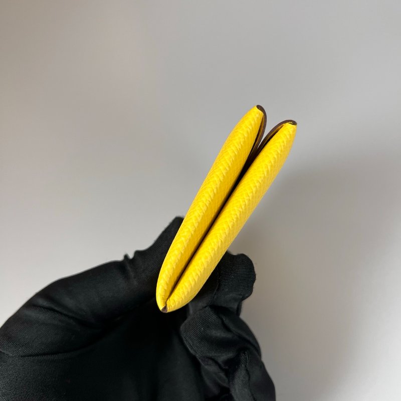 HERMES U刻 黃CALVI卡包-3