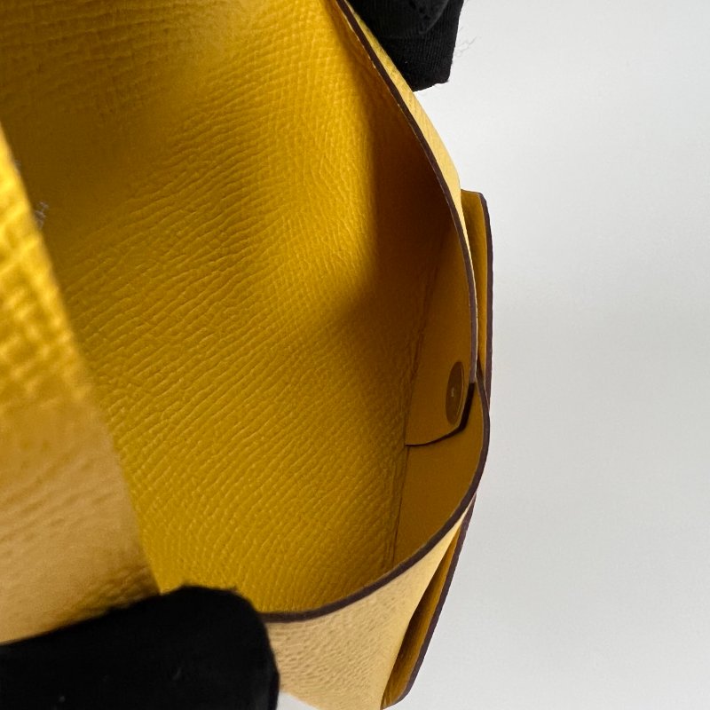HERMES U刻 黃CALVI卡包-6