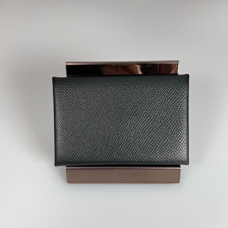 HERMES W刻 黑CALVI卡包-1