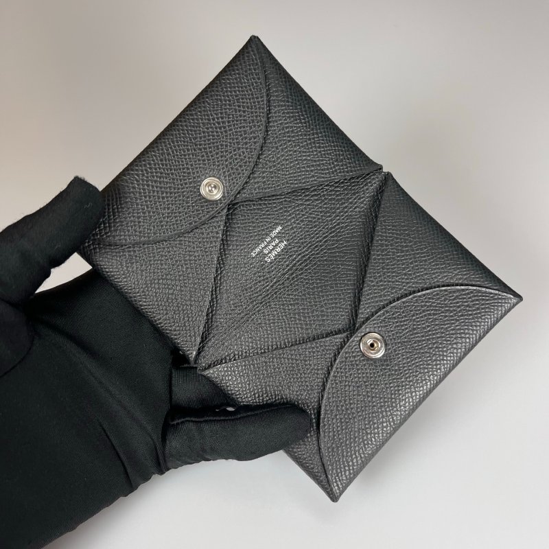 HERMES W刻 黑CALVI卡包-5