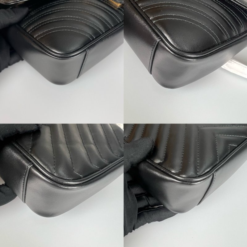 全新品 GUCCI 663497 黑金MARMONT掀蓋包26CM-8