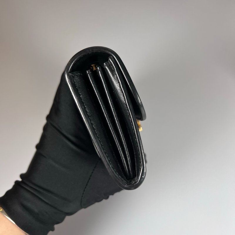 CELINE  黑凱旋門掀蓋長夾-3