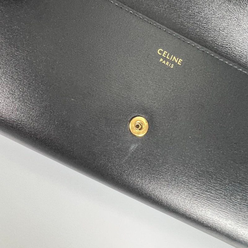 CELINE  黑凱旋門掀蓋長夾-9