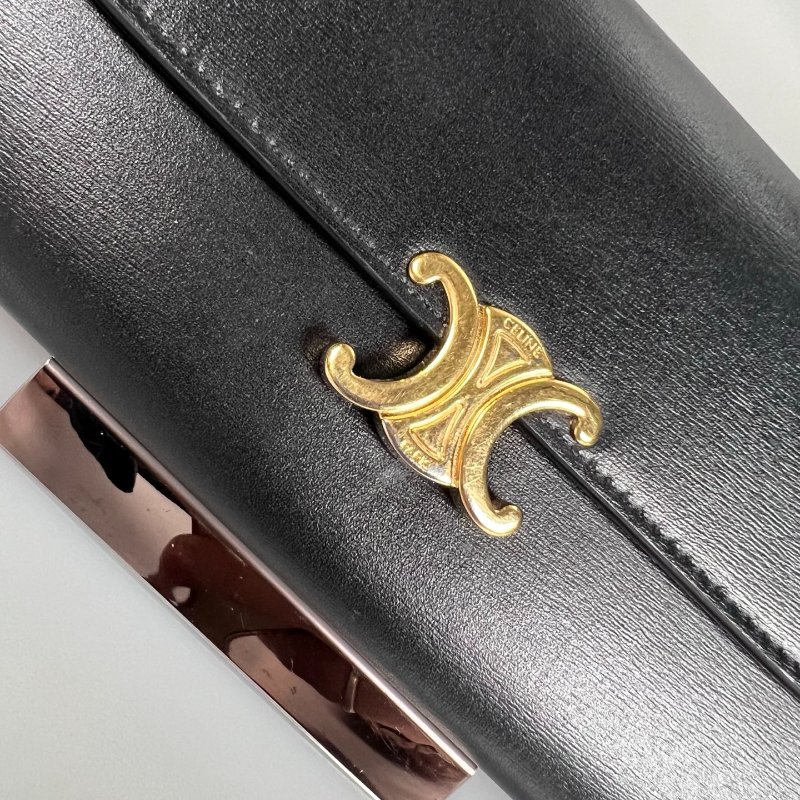 CELINE  黑凱旋門掀蓋長夾-10