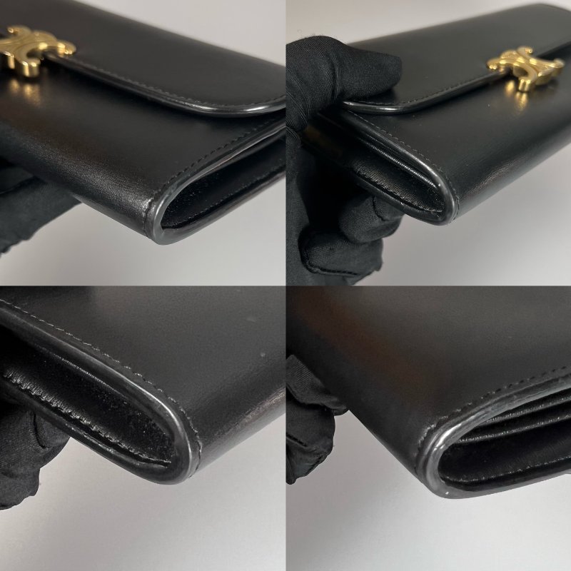 CELINE  黑凱旋門掀蓋長夾-11