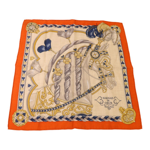 HERMES 【Hermes Fair】羊絨/絲質Scarf 40x40絲巾