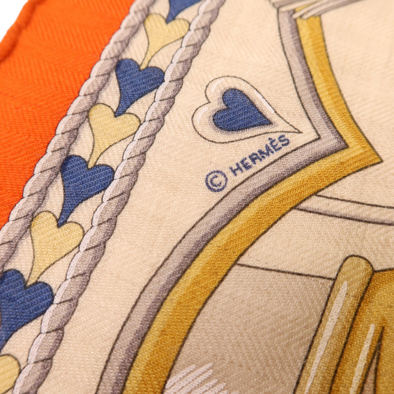 HERMES 羊絨/絲質Scarf 40x40絲巾-6