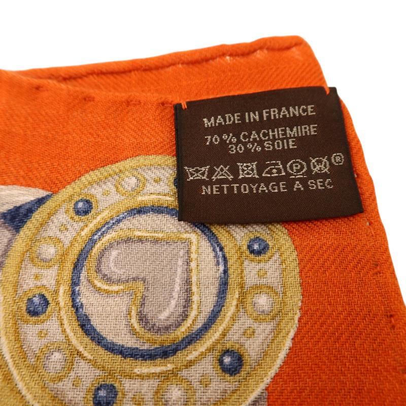 HERMES 羊絨/絲質Scarf 40x40絲巾-7