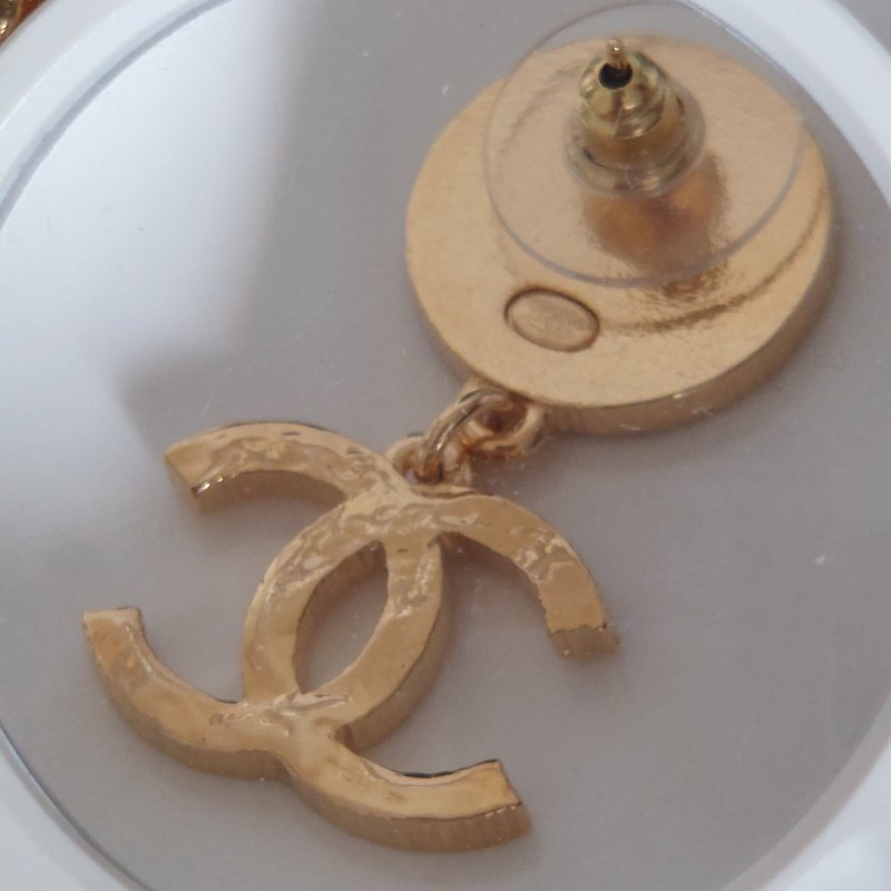 Chanel 24c🎀現品實拍 🎀金色熔岩圓雙C耳環👏9.8成新 未使用閒置品-24