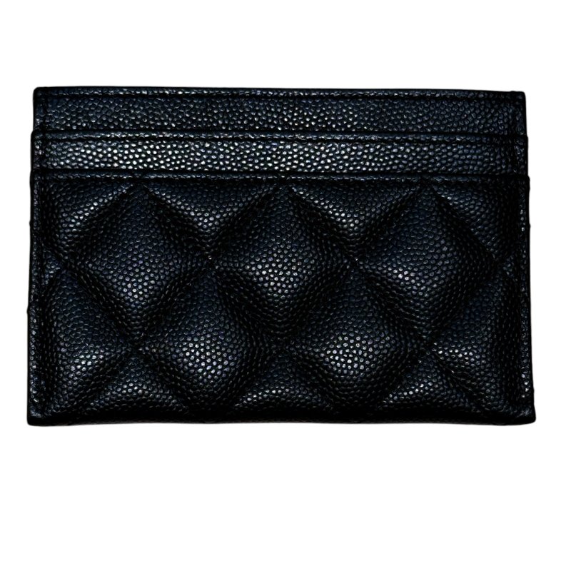 CHANEL 香奈兒 A81457 CC Filigree 荔枝牛皮 卡片夾 黑色 淡金釦-1