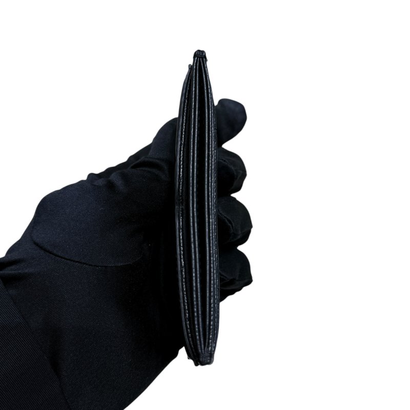 CHANEL 香奈兒 A81457 CC Filigree 荔枝牛皮 卡片夾 黑色 淡金釦-5