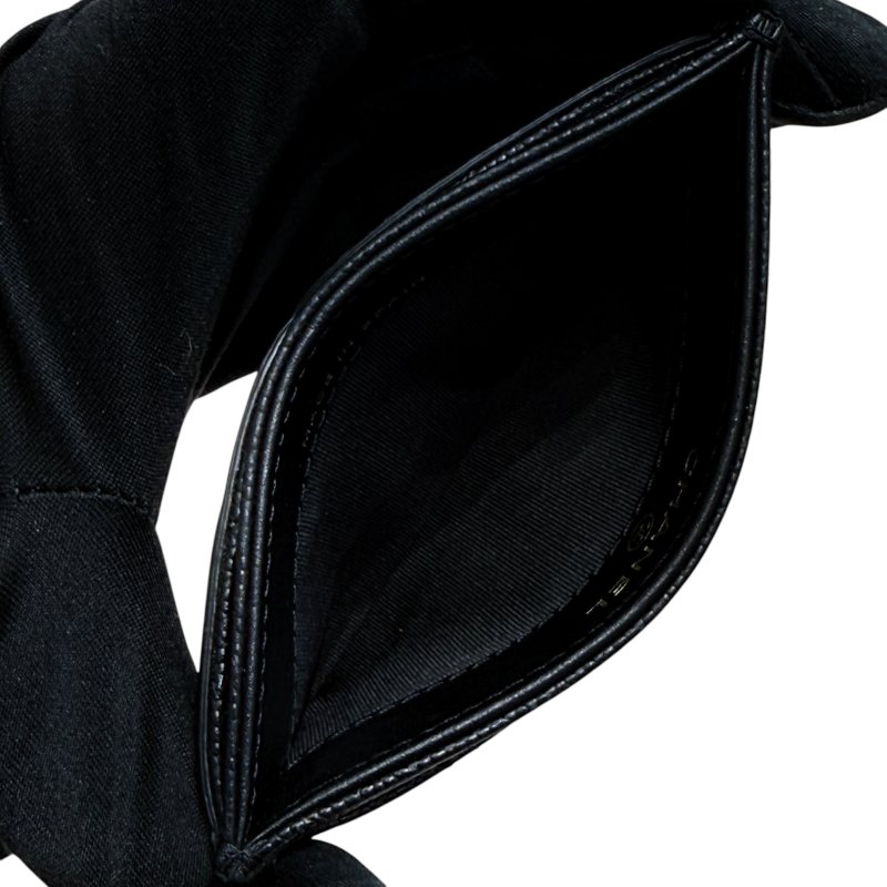 CHANEL 香奈兒 A81457 CC Filigree 荔枝牛皮 卡片夾 黑色 淡金釦-7