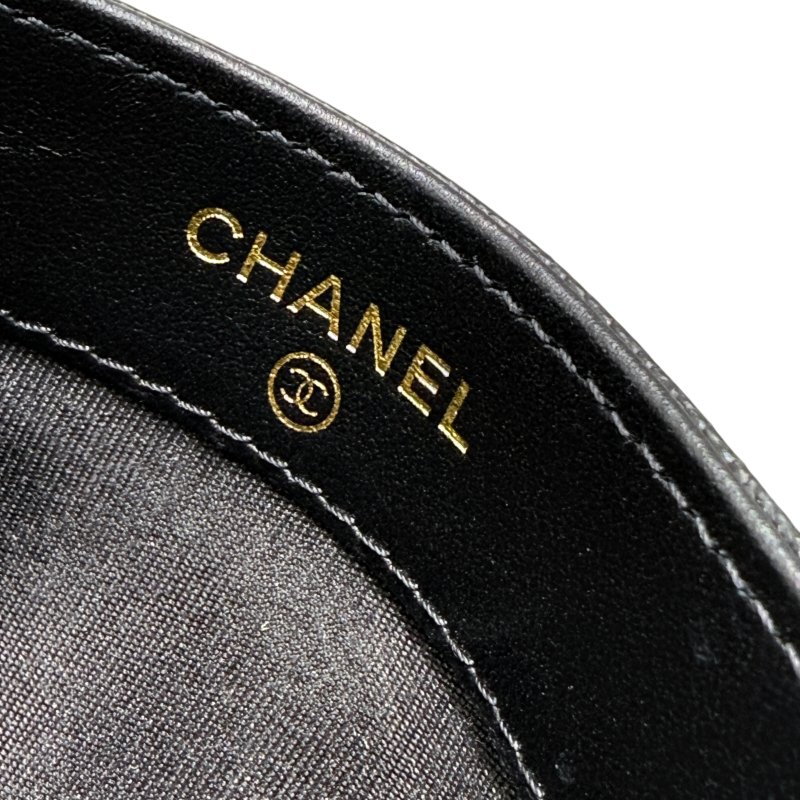 CHANEL 香奈兒 A81457 CC Filigree 荔枝牛皮 卡片夾 黑色 淡金釦-9