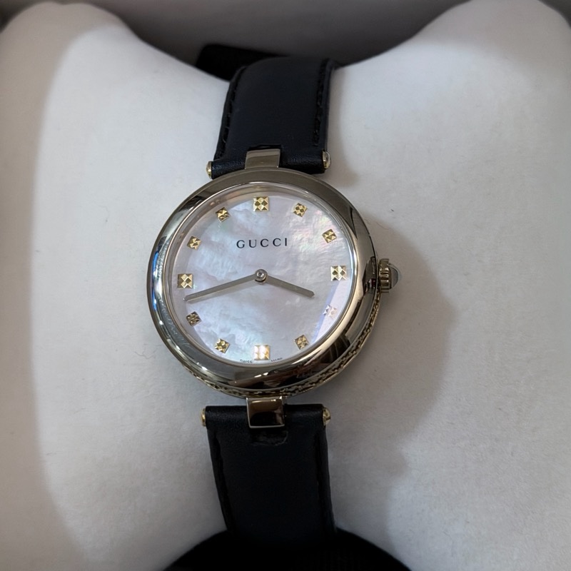 🌟GUCCI Diamantissima 32mm 母貝面盤女錶 YA14140-5