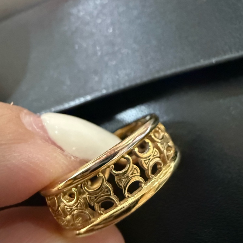 CELINE 思琳 凱旋門簍空滿版 戒指 #53-8