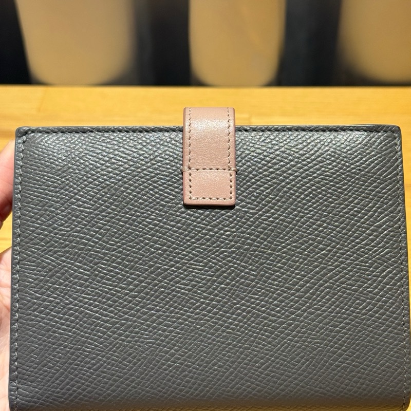 CELINE 拼色中夾卡其灰粉色-3