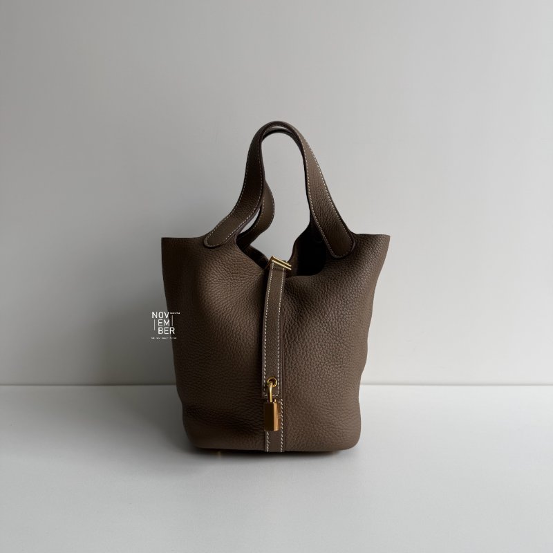 99新🆕 全配有購證🙌🏻 Hermès 愛馬仕 Picotin18 大象灰金釦-0