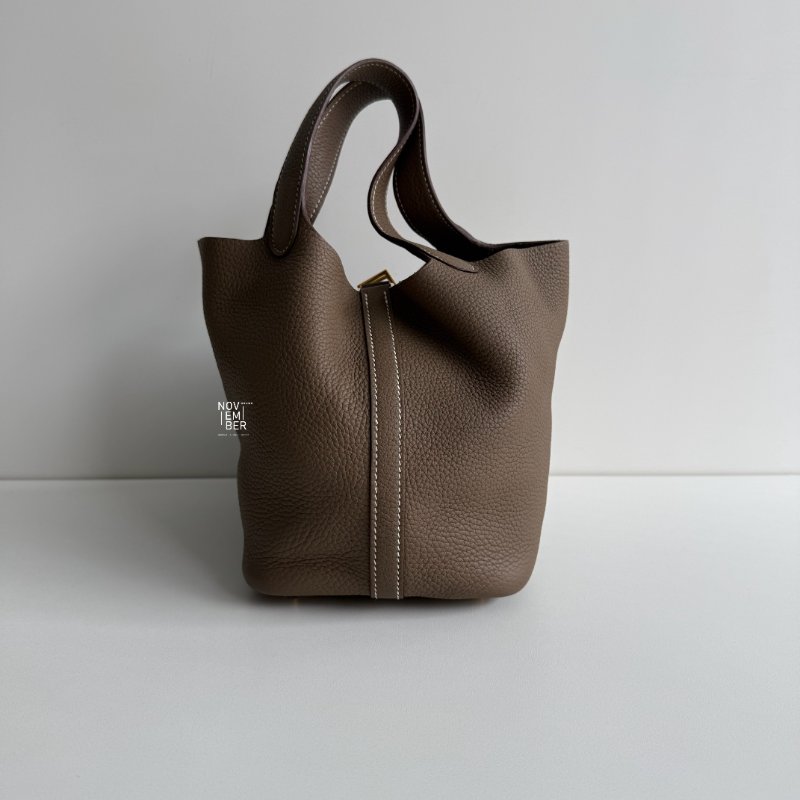 99新🆕 全配有購證🙌🏻 Hermès 愛馬仕 Picotin18 大象灰金釦-4