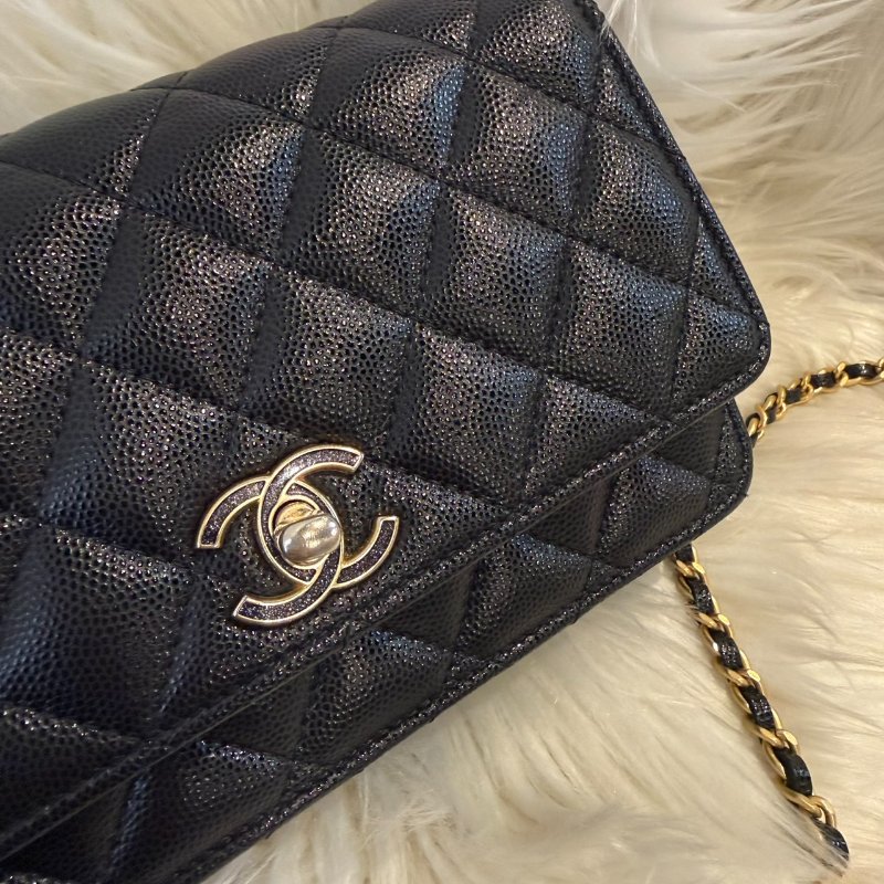 香奈兒 法瑯雙C WOC斜背包-1