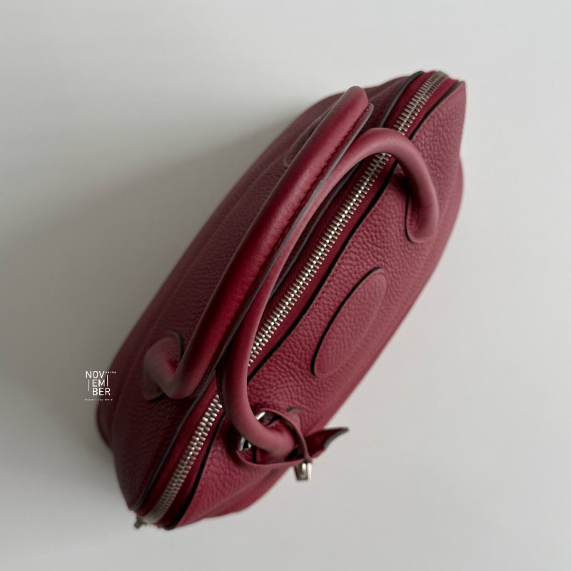 98新🫰🏻 Hermès 愛馬仕 Bolide 31 酒紅色銀釦🍷-2