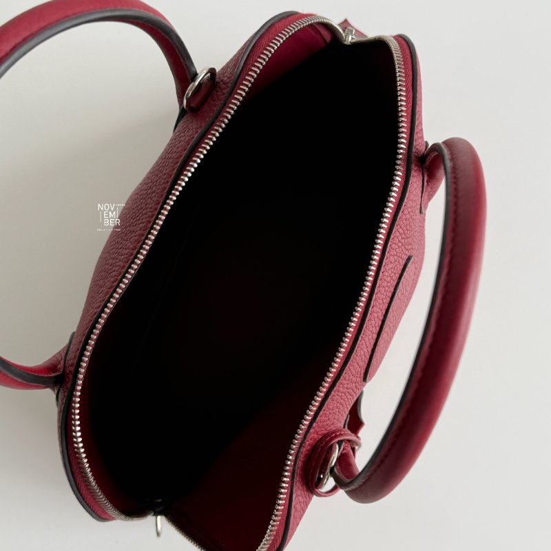 98新🫰🏻 Hermès 愛馬仕 Bolide 31 酒紅色銀釦🍷-3