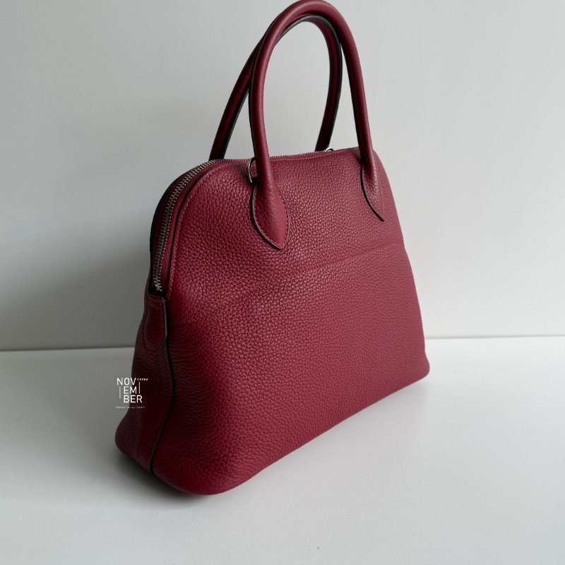 98新🫰🏻 Hermès 愛馬仕 Bolide 31 酒紅色銀釦🍷-4