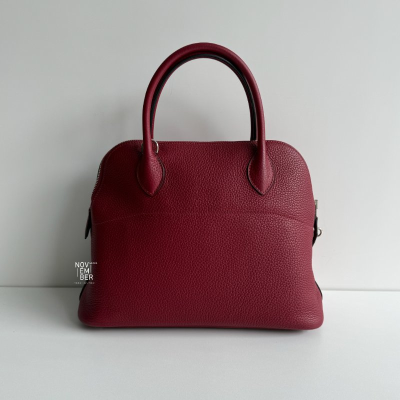 98新🫰🏻 Hermès 愛馬仕 Bolide 31 酒紅色銀釦🍷-5