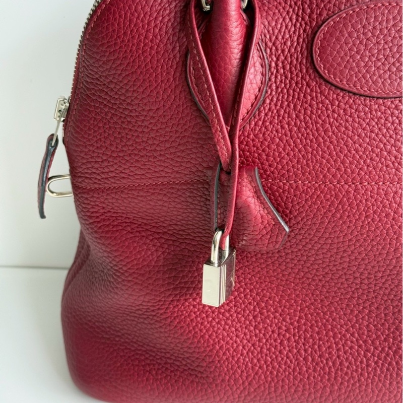 98新🫰🏻 Hermès 愛馬仕 Bolide 31 酒紅色銀釦🍷-6
