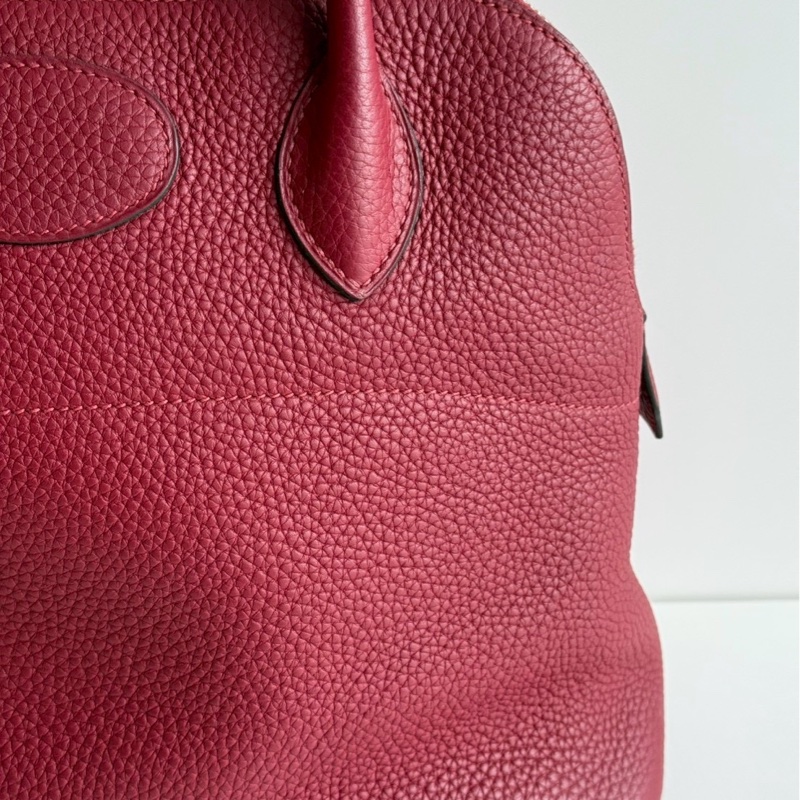 98新🫰🏻 Hermès 愛馬仕 Bolide 31 酒紅色銀釦🍷-7