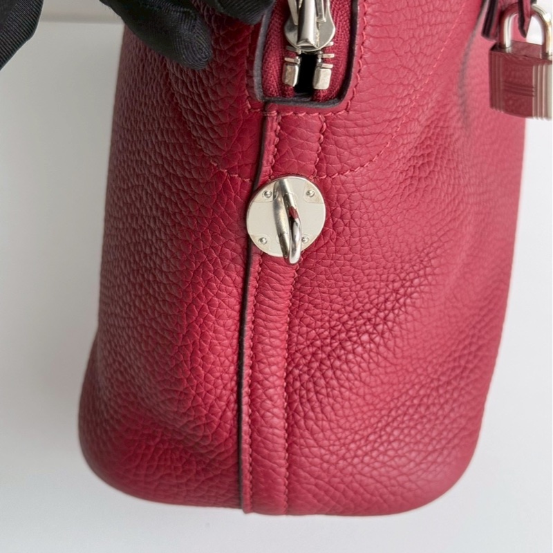 98新🫰🏻 Hermès 愛馬仕 Bolide 31 酒紅色銀釦🍷-9