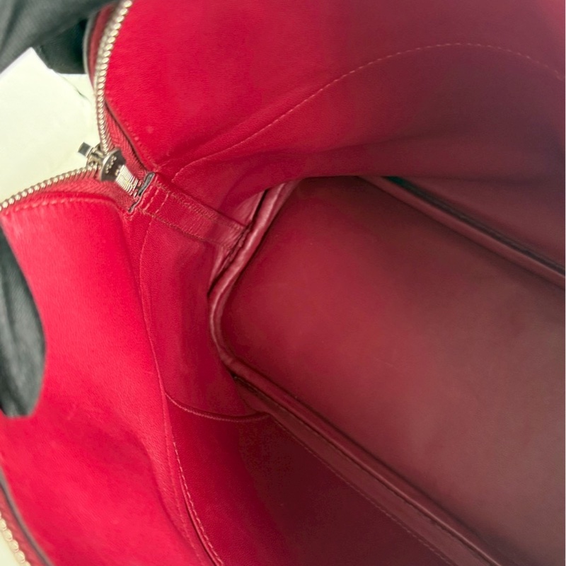 98新🫰🏻 Hermès 愛馬仕 Bolide 31 酒紅色銀釦🍷-13