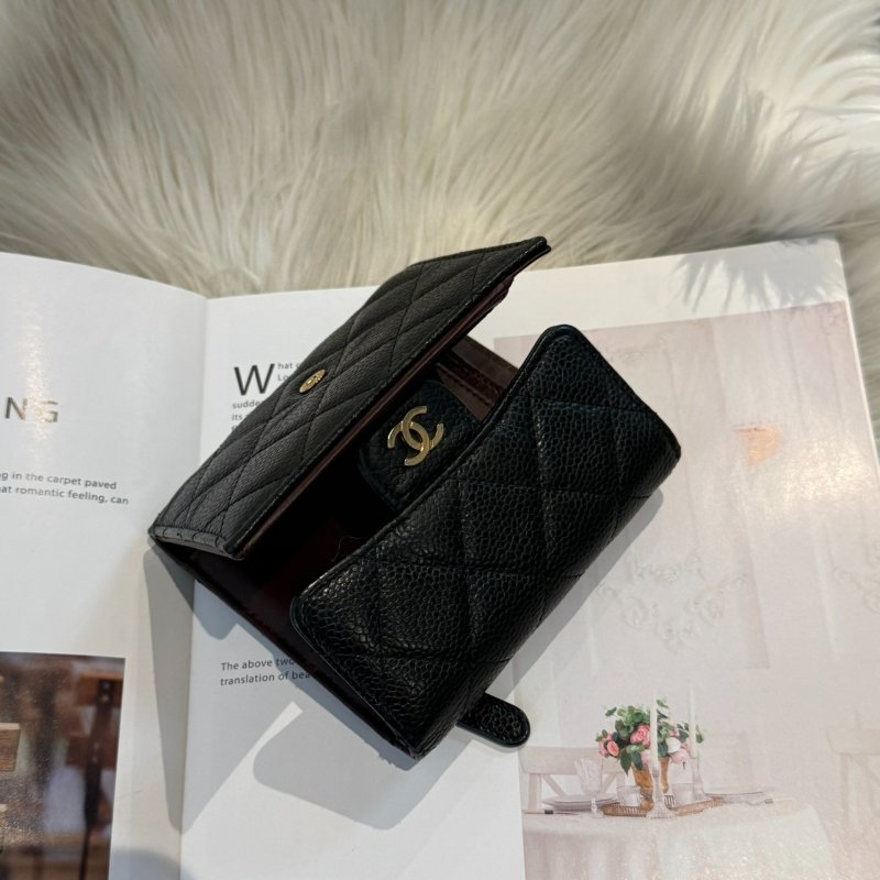 香奈兒 黑金三折短夾-2